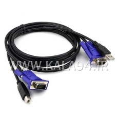 کابل 1.5 متر تبدیلی KVM مارک KAISER / یک سر VGA M و USB M‌ و یک سر VGA M و پرینتر M / کیفیت عالی